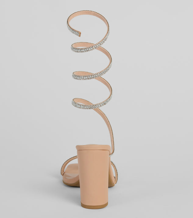 silver rhinestone block heels