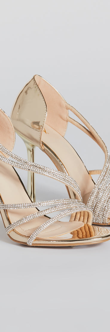 Major Glitz Rhinestone Chrome Stiletto Heels