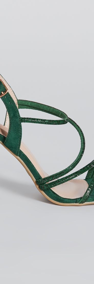 Hollywood Glamour Rhinestone Strappy Block Heels