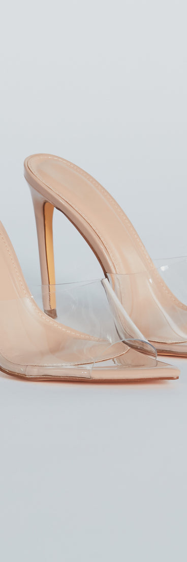 Serving Chic Vibes Clear Strap Stiletto Mules