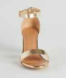 Star Struck Metallic Block Heels with on-trend details provides a stylish start to creating your graduation outfit for the 2024 Commencement or grad party!