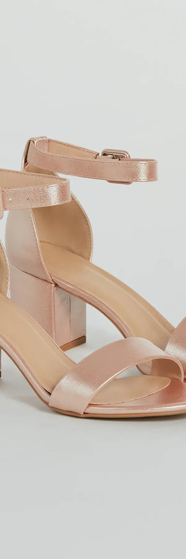 Elegantly Minimal Faux Leather Short Block Heels