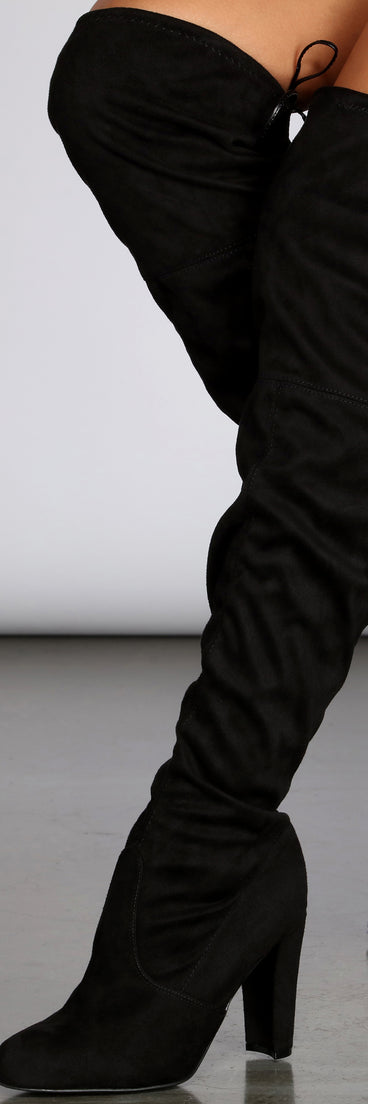 Over The Knee Block Heel Boots for 2022 festival outfits, festival dress, outfits for raves, concert outfits, and/or club outfits