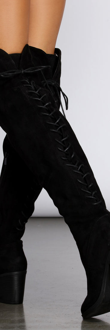 Over The Knee Lace Up Boots for 2022 festival outfits, festival dress, outfits for raves, concert outfits, and/or club outfits