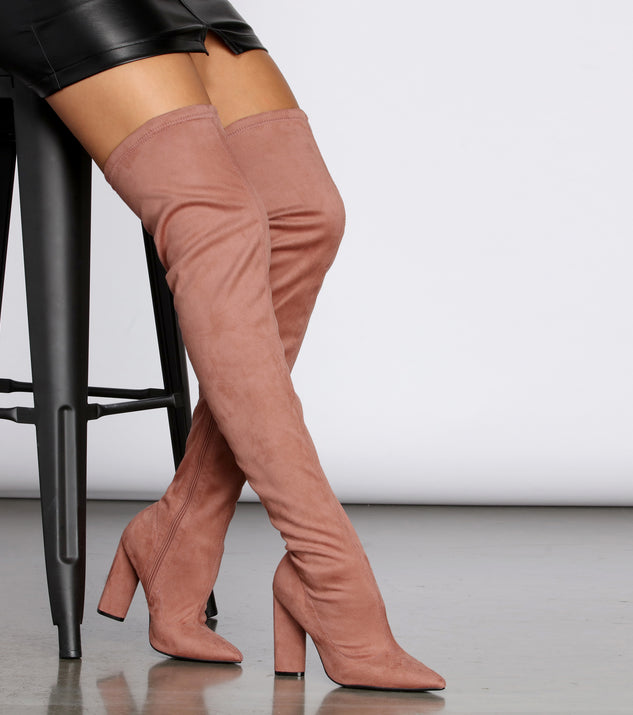 Thigh High Point Toe Boot are chic ladies' shoes to complete your best 2023 outfits. They come in a variety of trendy women's shoe styles like platforms and dressy low-heels, & are available in wide widths for better comfort.