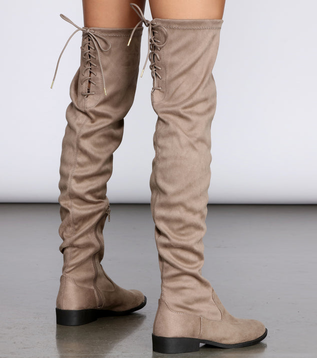 Over The Knee Flat Lace-Up Boots | Windsor