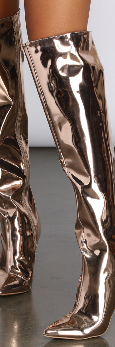 Metallic Marvel Stiletto Boots are chic ladies' shoes to complete your best 2023 outfits. They come in a variety of trendy women's shoe styles like platforms and dressy low-heels, & are available in wide widths for better comfort.