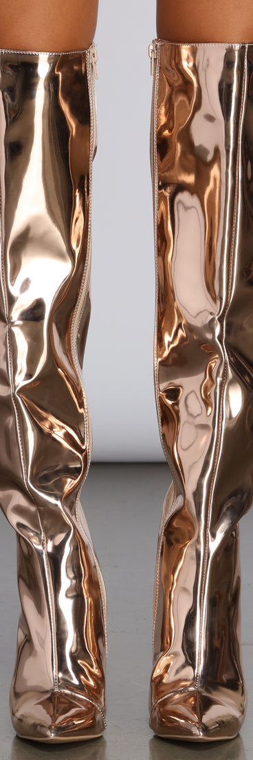 Metallic Marvel Stiletto Boots are chic ladies' shoes to complete your best 2023 outfits. They come in a variety of trendy women's shoe styles like platforms and dressy low-heels, & are available in wide widths for better comfort.