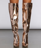 Metallic Marvel Stiletto Boots are chic ladies' shoes to complete your best 2023 outfits. They come in a variety of trendy women's shoe styles like platforms and dressy low-heels, & are available in wide widths for better comfort.