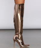 Metallic Marvel Stiletto Boots are chic ladies' shoes to complete your best 2023 outfits. They come in a variety of trendy women's shoe styles like platforms and dressy low-heels, & are available in wide widths for better comfort.