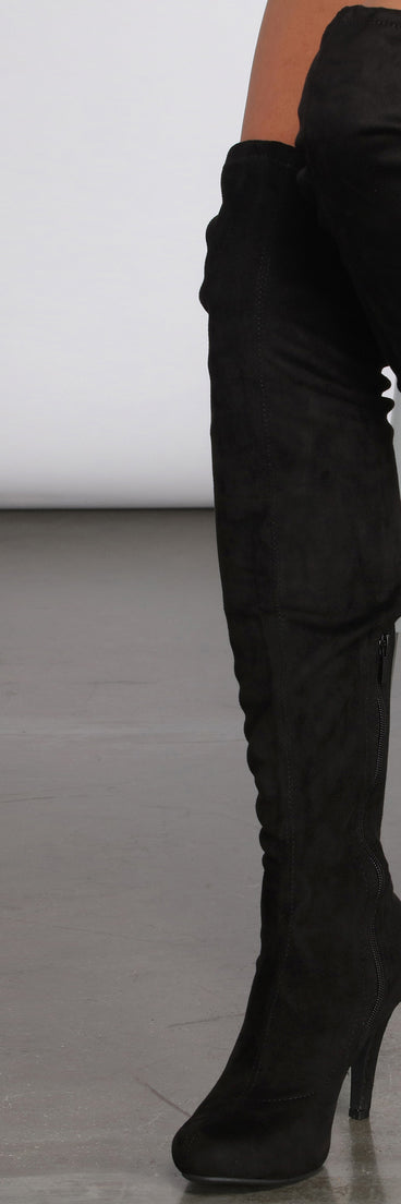 Wanderlust Over The Knee Stiletto Boots are chic ladies' shoes to complete your best 2023 outfits. They come in a variety of trendy women's shoe styles like platforms and dressy low-heels, & are available in wide widths for better comfort.