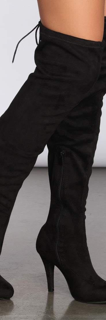 Wanderlust Over The Knee Stiletto Boots are chic ladies' shoes to complete your best 2023 outfits. They come in a variety of trendy women's shoe styles like platforms and dressy low-heels, & are available in wide widths for better comfort.