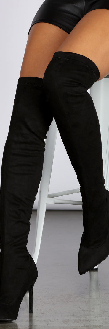 All The Way Up Stiletto Boots are chic ladies' shoes to complete your best 2023 outfits. They come in a variety of trendy women's shoe styles like platforms and dressy low-heels, & are available in wide widths for better comfort.