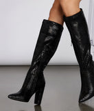 Snake Attraction Knee-High Boots are chic ladies' shoes to complete your best 2023 outfits. They come in a variety of trendy women's shoe styles like platforms and dressy low-heels, & are available in wide widths for better comfort.