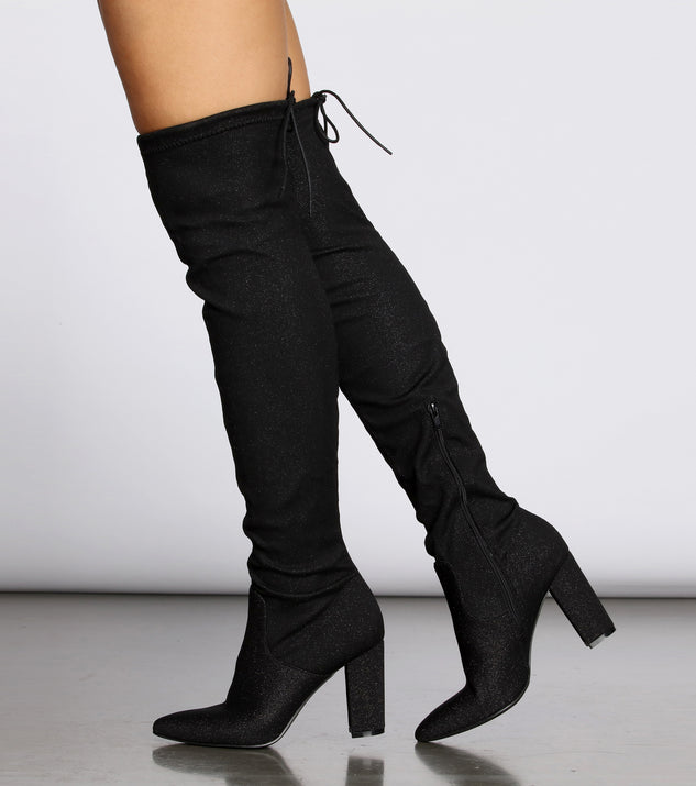 Get To The Point Toe Over The Knee Boots is a trendy pick to create 2023 concert outfits, festival dresses, outfits for raves, or to complete your best party outfits or clubwear!