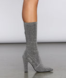 All Through The Night Glitter Sock Booties are chic ladies' shoes to complete your best 2023 outfits. They come in a variety of trendy women's shoe styles like platforms and dressy low-heels, & are available in wide widths for better comfort.