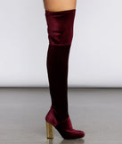 A Touch Of Gold Velvet Thigh High Boots for 2022 festival outfits, festival dress, outfits for raves, concert outfits, and/or club outfits