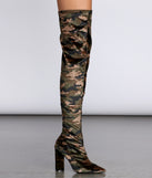 At Ease Camo Boots is a trendy pick to create 2023 concert outfits, festival dresses, outfits for raves, or to complete your best party outfits or clubwear!