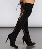 Lace Back Stiletto Boots for 2022 festival outfits, festival dress, outfits for raves, concert outfits, and/or club outfits