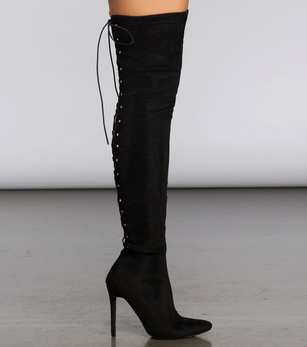 Lace Back Stiletto Boots & Windsor