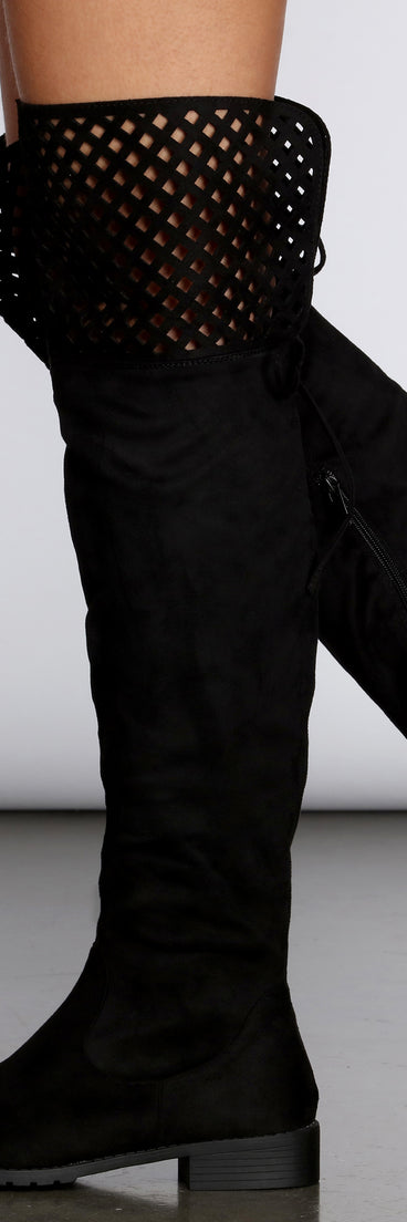 Over The Knee Flat Detailed Boots for 2022 festival outfits, festival dress, outfits for raves, concert outfits, and/or club outfits