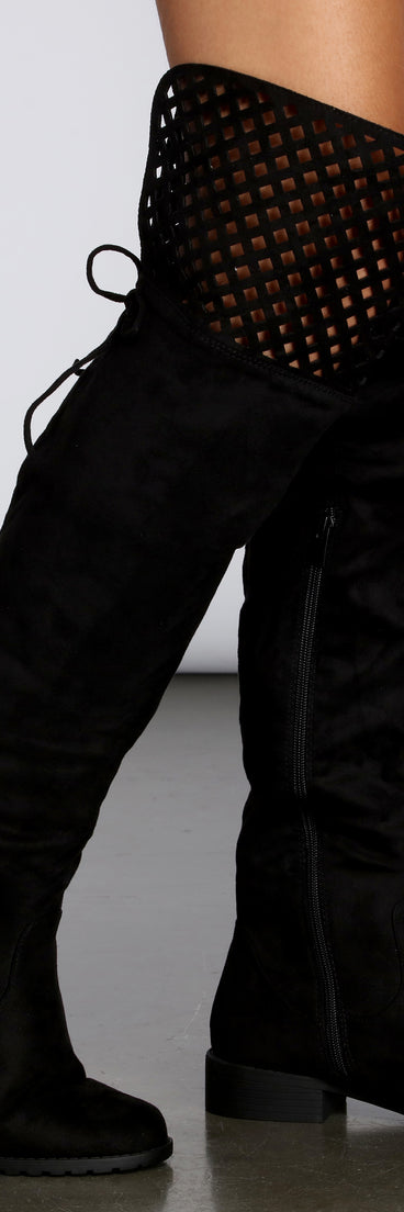 Over The Knee Flat Detailed Boots for 2022 festival outfits, festival dress, outfits for raves, concert outfits, and/or club outfits