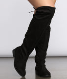 Not So Basic Flat Wide-Calf Suede Boots for 2022 festival outfits, festival dress, outfits for raves, concert outfits, and/or club outfits