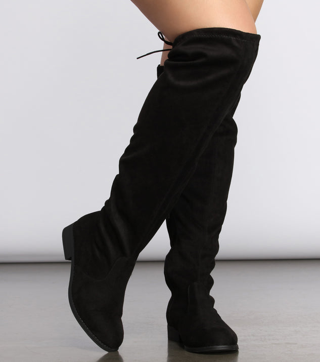 Not So Basic Flat Wide-Calf Suede Boots for 2022 festival outfits, festival dress, outfits for raves, concert outfits, and/or club outfits