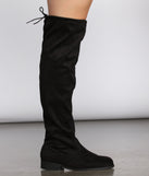 Not So Basic Flat Wide-Calf Suede Boots for 2022 festival outfits, festival dress, outfits for raves, concert outfits, and/or club outfits