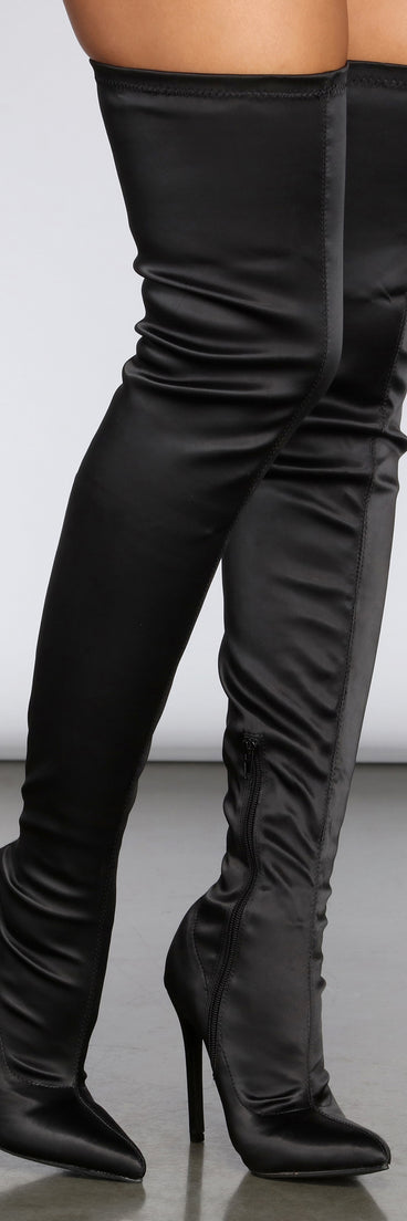 Get In The Groove Thigh High Stiletto Boots for 2022 festival outfits, festival dress, outfits for raves, concert outfits, and/or club outfits