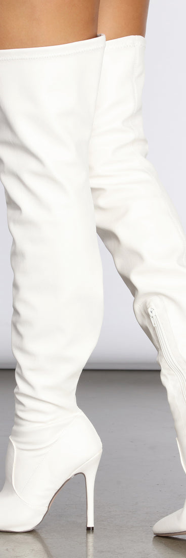 Sky Thigh High Stiletto Boots for 2022 festival outfits, festival dress, outfits for raves, concert outfits, and/or club outfits