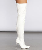 Sky Thigh High Stiletto Boots for 2022 festival outfits, festival dress, outfits for raves, concert outfits, and/or club outfits