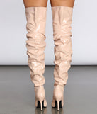 Preciously Patent Scrunched Boots for 2022 festival outfits, festival dress, outfits for raves, concert outfits, and/or club outfits