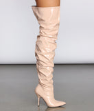 Preciously Patent Scrunched Boots for 2022 festival outfits, festival dress, outfits for raves, concert outfits, and/or club outfits