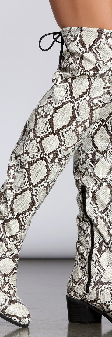 Follow Your Instincts Thigh High Boots are chic ladies' shoes to complete your best 2023 outfits. They come in a variety of trendy women's shoe styles like platforms and dressy low-heels, & are available in wide widths for better comfort.