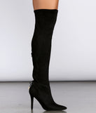 Stiletto Thigh High Faux Suede Boots for 2022 festival outfits, festival dress, outfits for raves, concert outfits, and/or club outfits