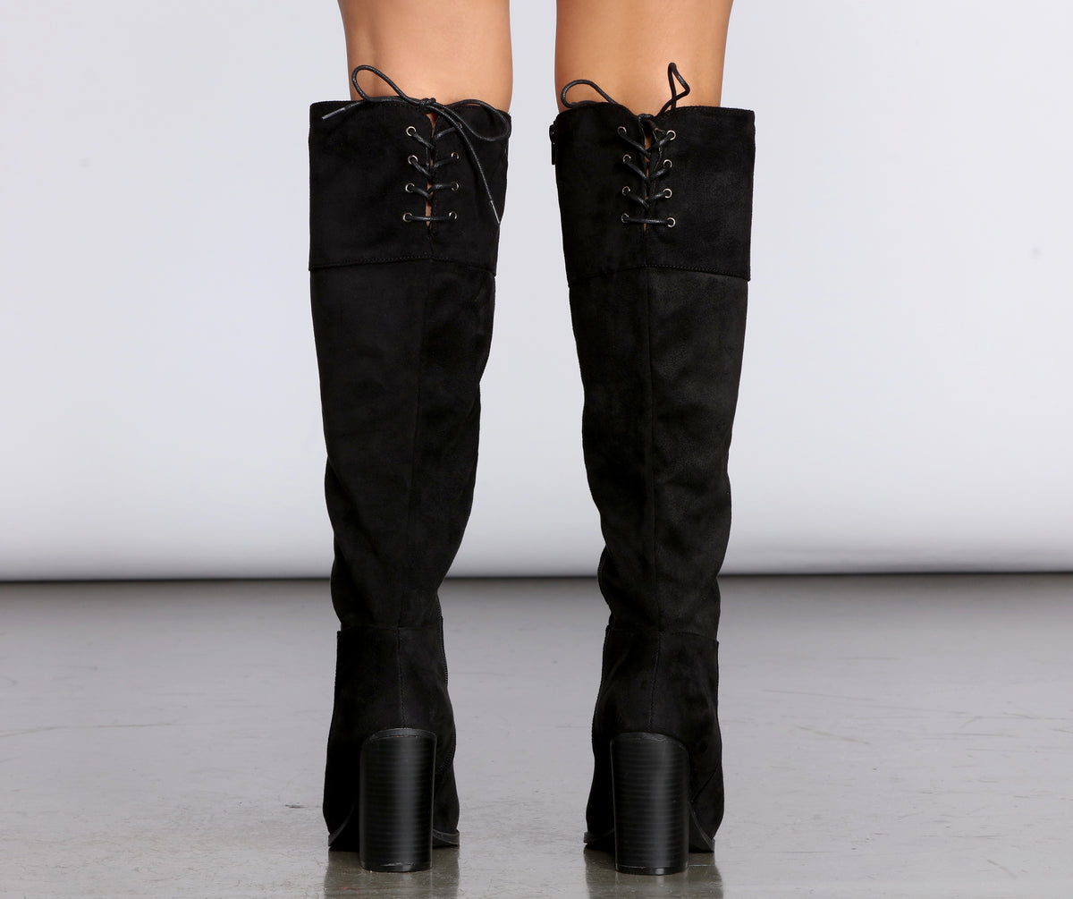 Point Toe Tall Suede Boots