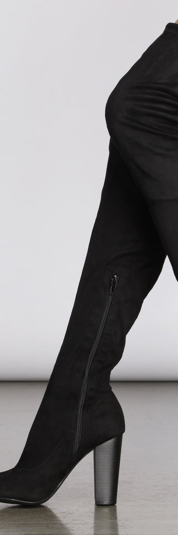 Must Be Love Peep Toe Thigh High Boots is a trendy pick to create 2023 concert outfits, festival dresses, outfits for raves, or to complete your best party outfits or clubwear!