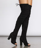 Must Be Love Peep Toe Thigh High Boots are chic ladies' shoes to complete your best 2023 outfits. They come in a variety of trendy women's shoe styles like platforms and dressy low-heels, & are available in wide widths for better comfort.