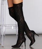 A Madonna Vibe Lace Stiletto Thigh High Boots are chic ladies' shoes to complete your best 2023 outfits. They come in a variety of trendy women's shoe styles like platforms and dressy low-heels, & are available in wide widths for better comfort.