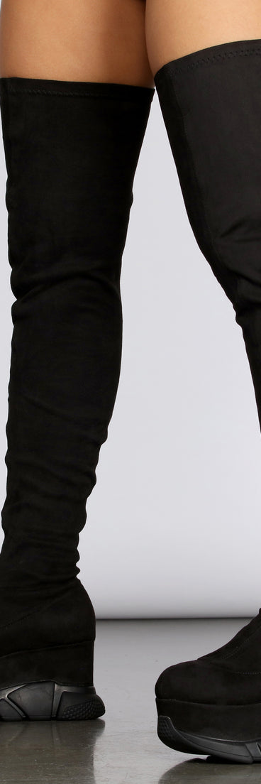 Trend Alert Thigh High Platform Boots are chic ladies' shoes to complete your best 2023 outfits. They come in a variety of trendy women's shoe styles like platforms and dressy low-heels, & are available in wide widths for better comfort.