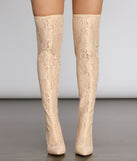 A Madonna Vibe Lace Stiletto Thigh High Boots are chic ladies' shoes to complete your best 2023 outfits. They come in a variety of trendy women's shoe styles like platforms and dressy low-heels, & are available in wide widths for better comfort.