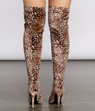 Bad Type Velvet Leopard Thigh High Boots are chic ladies' shoes to complete your best 2023 outfits. They come in a variety of trendy women's shoe styles like platforms and dressy low-heels, & are available in wide widths for better comfort.