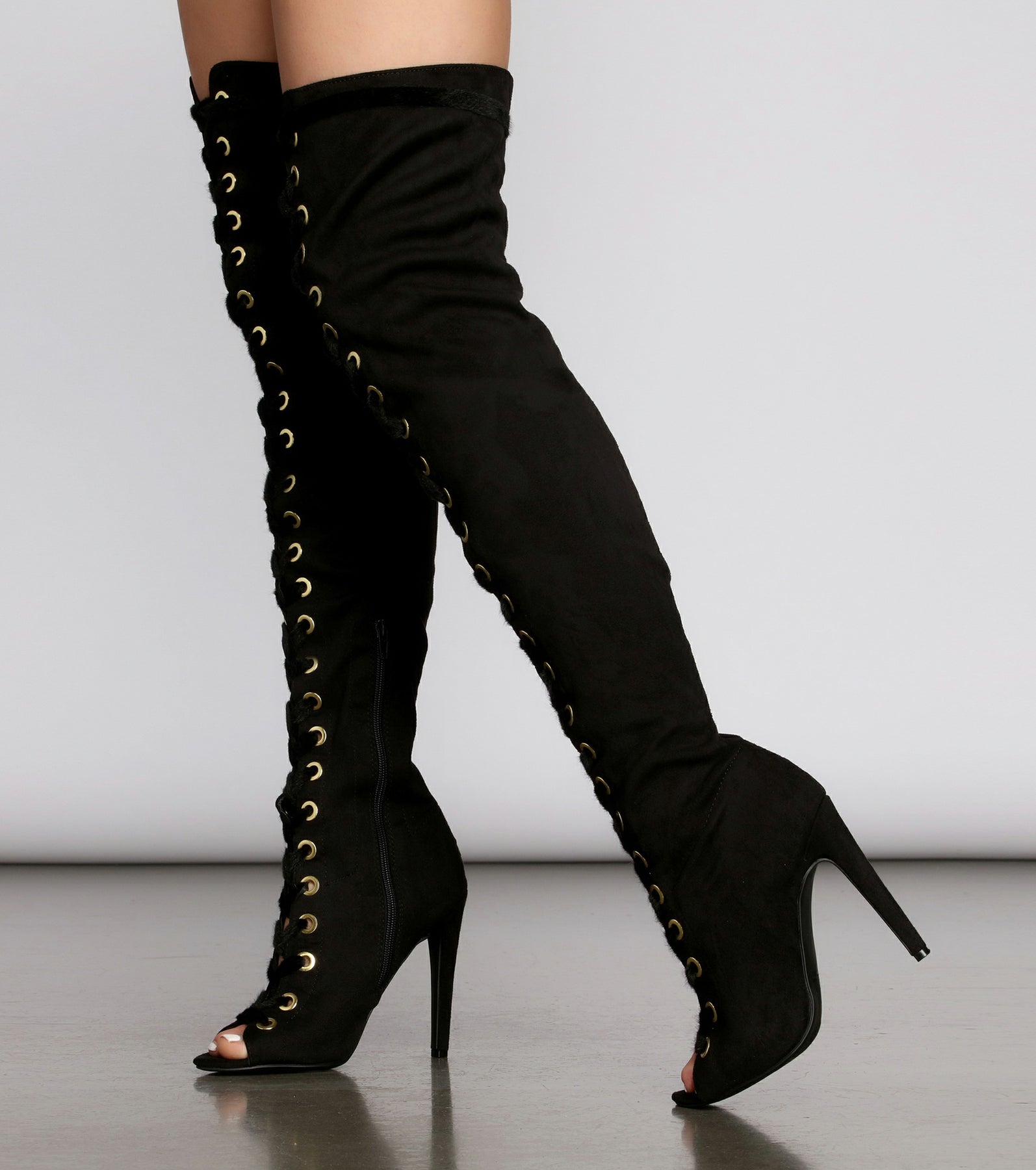 Bad Type Faux Suede Thigh High Boots & Windsor