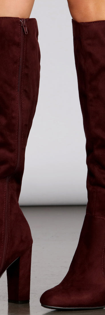 Flaunt It Faux Suede Knee-High Boots are chic ladies' shoes to complete your best 2023 outfits. They come in a variety of trendy women's shoe styles like platforms and dressy low-heels, & are available in wide widths for better comfort.