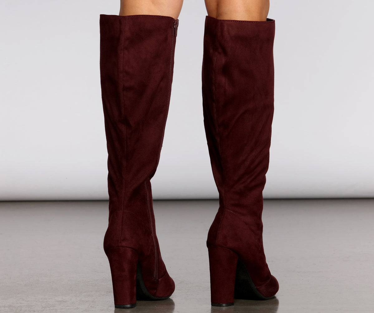 Flaunt It Faux Suede Knee-High Boots & Windsor