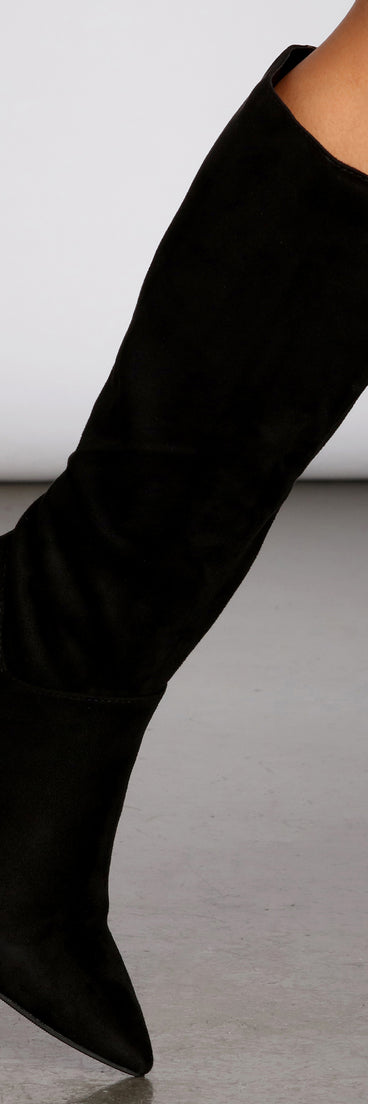 That Girl Knee-High Stiletto Boots are chic ladies' shoes to complete your best 2023 outfits. They come in a variety of trendy women's shoe styles like platforms and dressy low-heels, & are available in wide widths for better comfort.