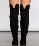 Miles To Go Thigh High Faux Suede Boots are chic ladies' shoes to complete your best 2023 outfits. They come in a variety of trendy women's shoe styles like platforms and dressy low-heels, & are available in wide widths for better comfort.