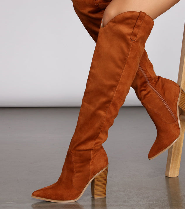 Wild West Knee-High Western Boots is a trendy pick to create 2023 concert outfits, festival dresses, outfits for raves, or to complete your best party outfits or clubwear!