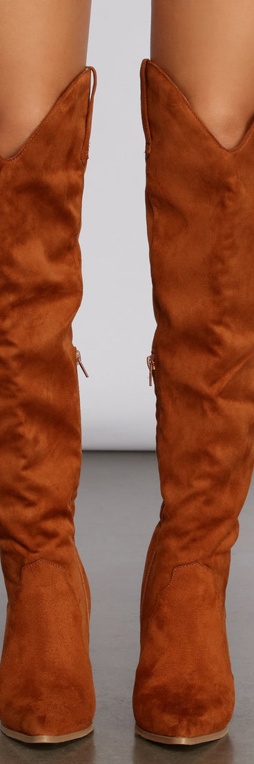 Wild West Knee-High Western Boots are chic ladies' shoes to complete your best 2023 outfits. They come in a variety of trendy women's shoe styles like platforms and dressy low-heels, & are available in wide widths for better comfort.